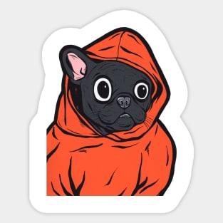 Black French Bulldog Hoodie Sticker